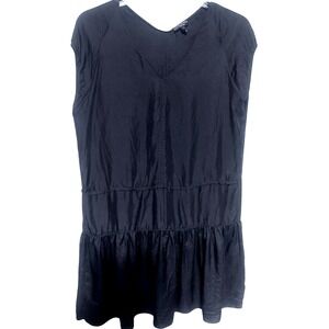 Rag & Bone 100% Silk Black Tiered Dress Small Oversized Luxe Evening Party Glam‎